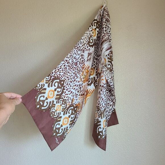 vintage 1970's 1980's silk scarf patterned adrienne landau studio - Picture 2 of 4